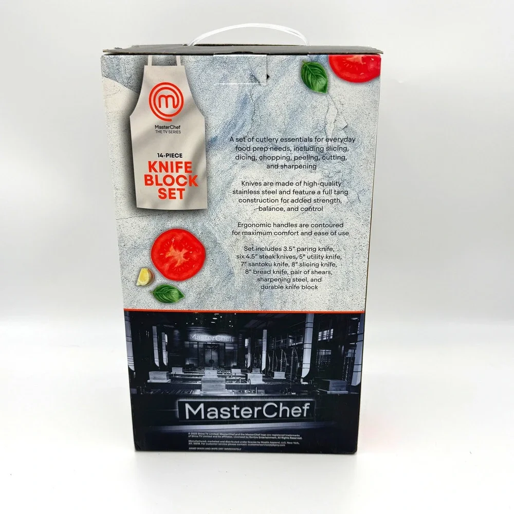 MasterChef 14 Piece Knife Block Set Stainless Steel Full Tang The Champions Coll